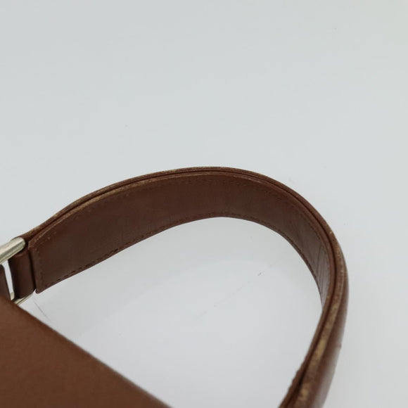 Burberrys Hand Bag Leather 2way Brown Gold Auth BA2959