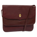 CARTIER Must Line Shoulder Bag Leather Bordeaux Gold Auth BA2960-1