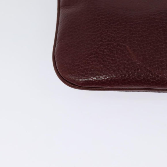 CARTIER Must Line Shoulder Bag Leather Bordeaux Gold Auth BA2960
