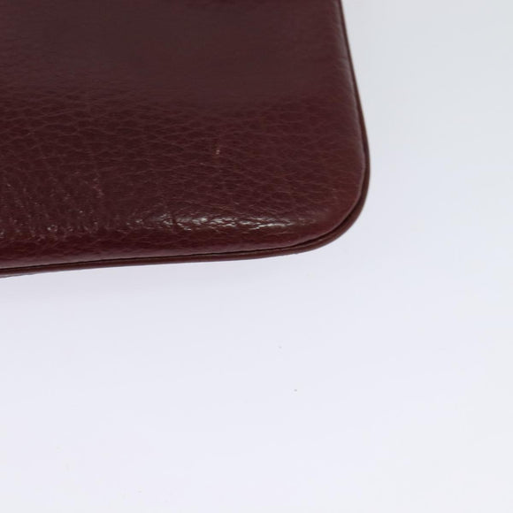 CARTIER Must Line Shoulder Bag Leather Bordeaux Gold Auth BA2960