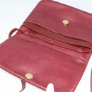CARTIER Must Line Shoulder Bag Leather Bordeaux Gold Auth BA2960-15
