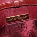 CARTIER Must Line Shoulder Bag Leather Bordeaux Gold Auth BA2960-16