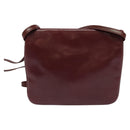 CARTIER Must Line Shoulder Bag Leather Bordeaux Gold Auth BA2960-3