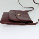 CARTIER Must Line Shoulder Bag Leather Bordeaux Gold Auth BA2960-5