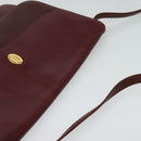 CARTIER Must Line Shoulder Bag Leather Bordeaux Gold Auth BA2960-6