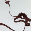 CARTIER Must Line Shoulder Bag Leather Bordeaux Gold Auth BA2960-8