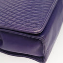 BALLY Quilted Shoulder Bag Leather Purple Gold Auth BA2961-9