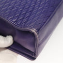 BALLY Quilted Shoulder Bag Leather Purple Gold Auth BA2961-15