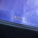 BALLY Quilted Shoulder Bag Leather Purple Gold Auth BA2961-18