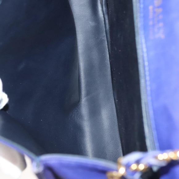 BALLY Quilted Shoulder Bag Leather Purple Gold Auth BA2961