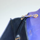 BALLY Quilted Shoulder Bag Leather Purple Gold Auth BA2961-19