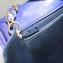 BALLY Quilted Shoulder Bag Leather Purple Gold Auth BA2961-21