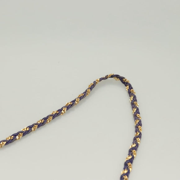 BALLY Quilted Shoulder Bag Leather Purple Gold Auth BA2961