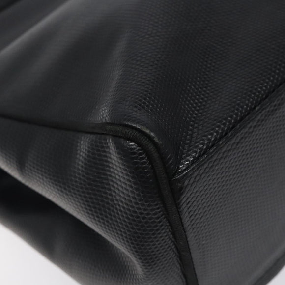 Salvatore Ferragamo Vera Tote Bag Embossed Leather Black Gold Auth BA2962