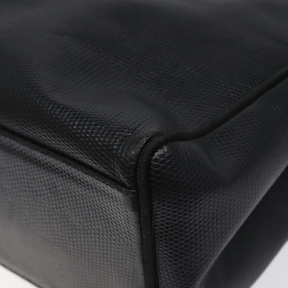 Salvatore Ferragamo Vera Tote Bag Embossed Leather Black Gold Auth BA2962