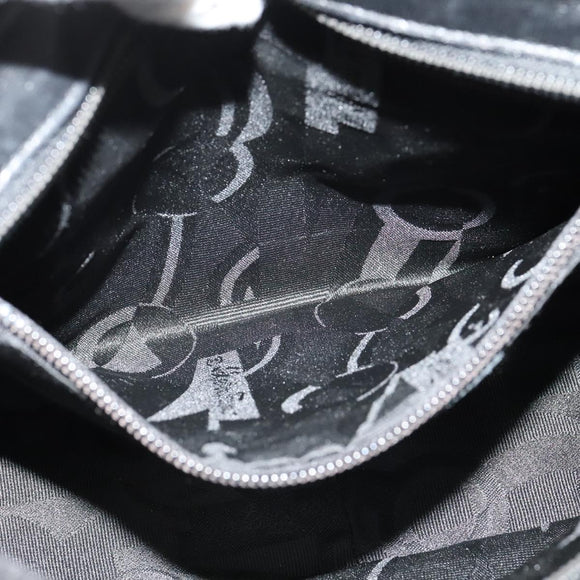 Salvatore Ferragamo Hand Bag Nylon 2way Black Silver Auth BA2963