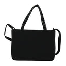 Salvatore Ferragamo Hand Bag Nylon 2way Black Silver Auth BA2963-2