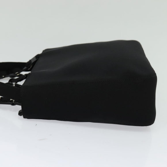 Salvatore Ferragamo Hand Bag Nylon 2way Black Silver Auth BA2963