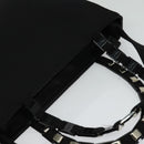 Salvatore Ferragamo Hand Bag Nylon 2way Black Silver Auth BA2963-6