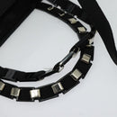 Salvatore Ferragamo Hand Bag Nylon 2way Black Silver Auth BA2963-7