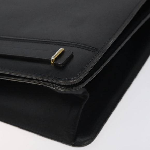 Christian Dior Shoulder Bag Leather Black Gold Auth BA2964