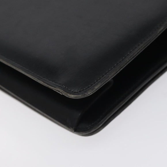 Christian Dior Shoulder Bag Leather Black Gold Auth BA2964