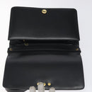 Christian Dior Shoulder Bag Leather Black Gold Auth BA2964-15