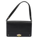 Christian Dior Shoulder Bag Leather Black Gold Auth BA2964-2