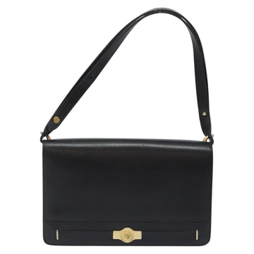 Christian Dior Shoulder Bag Leather Black Gold Auth BA2964 - 0