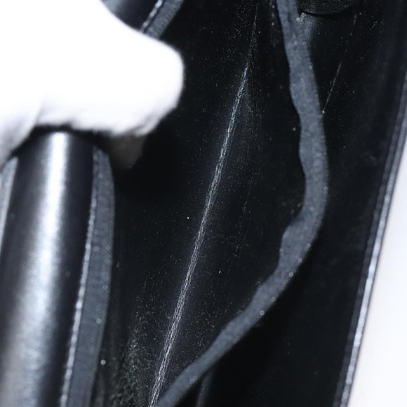 Christian Dior Shoulder Bag Leather Black Gold Auth BA2964