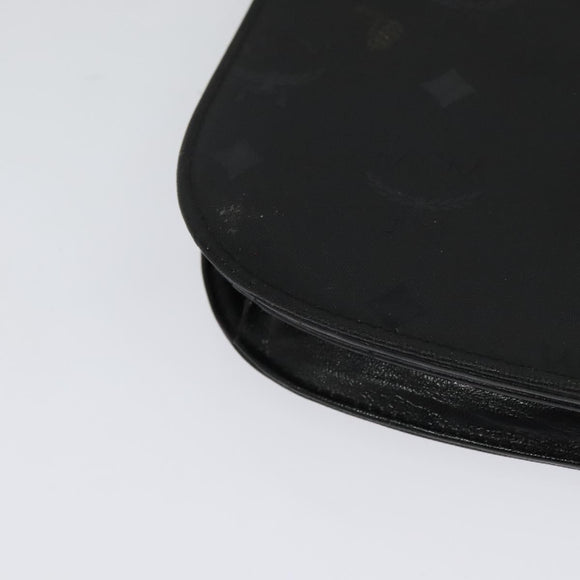 MCM Vicetos Logogram Shoulder Bag PVC Black Gold Auth BA2965