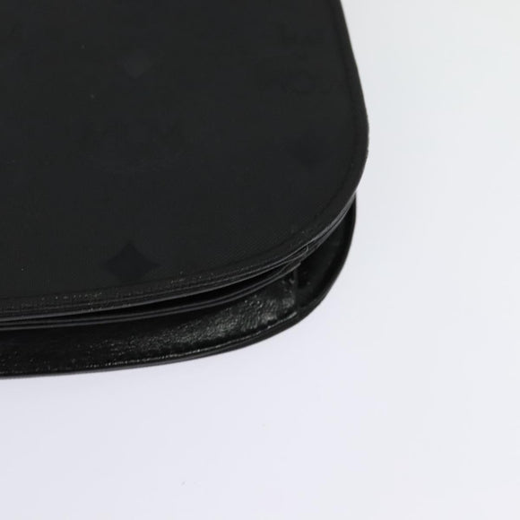 MCM Vicetos Logogram Shoulder Bag PVC Black Gold Auth BA2965