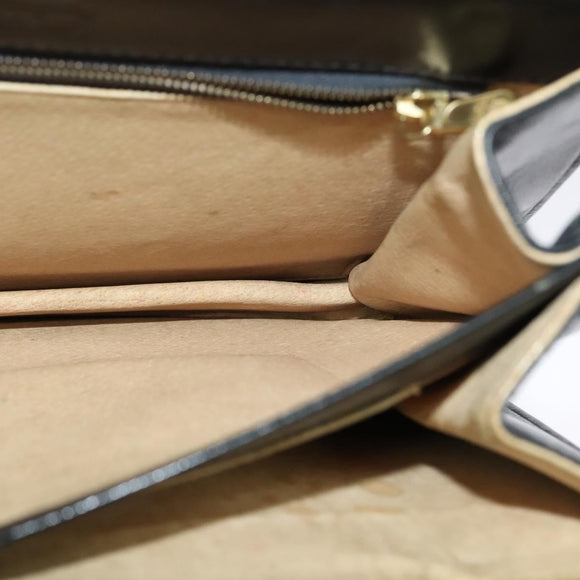 MCM Vicetos Logogram Shoulder Bag PVC Black Gold Auth BA2965