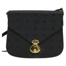 MCM Vicetos Logogram Shoulder Bag PVC Black Gold Auth BA2965-2