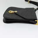 MCM Vicetos Logogram Shoulder Bag PVC Black Gold Auth BA2965-5