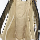 CHANEL Choco Bar Chain Tote Bag Leather Beige Gold CC Auth BA2968-18