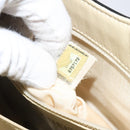 CHANEL Choco Bar Chain Tote Bag Leather Beige Gold CC Auth BA2968-12
