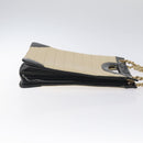 CHANEL Choco Bar Chain Tote Bag Leather Beige Gold CC Auth BA2968-3