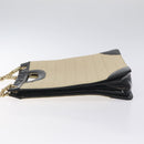 CHANEL Choco Bar Chain Tote Bag Leather Beige Gold CC Auth BA2968-4