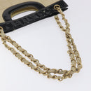 CHANEL Choco Bar Chain Tote Bag Leather Beige Gold CC Auth BA2968-7