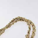 CHANEL Choco Bar Chain Tote Bag Leather Beige Gold CC Auth BA2968-8