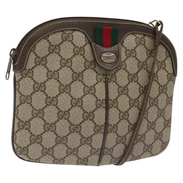 GUCCI GG Supreme Web Sherry Line Bag PVC Beige Gold 904 02 047 Auth BA2975