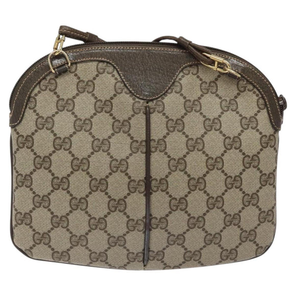 GUCCI GG Supreme Web Sherry Line Bag PVC Beige Gold 904 02 047 Auth BA2975