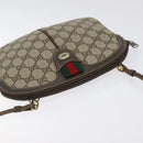 GUCCI GG Supreme Web Sherry Line Bag PVC Beige Gold 904 02 047 Auth BA2975-6