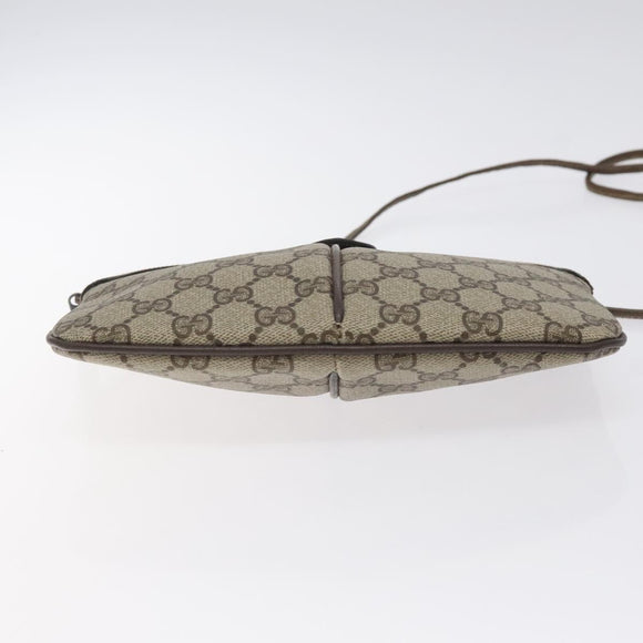 GUCCI GG Supreme Web Sherry Line Bag PVC Beige Gold 904 02 047 Auth BA2975