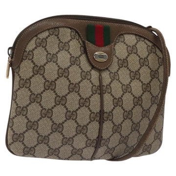 GUCCI GG Supreme Web Sherry Line Bag PVC Beige Gold 904 02 047 Auth BA2977
