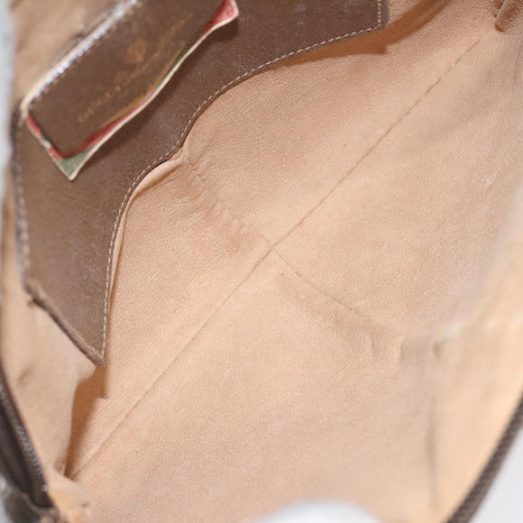 GUCCI GG Supreme Web Sherry Line Bag PVC Beige Gold 904 02 047 Auth BA2977