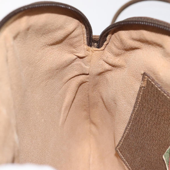 GUCCI GG Supreme Web Sherry Line Bag PVC Beige Gold 904 02 047 Auth BA2977