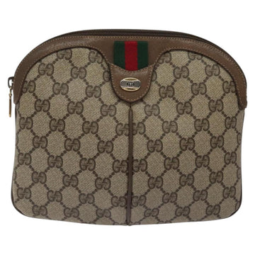 GUCCI GG Supreme Web Sherry Line Bag PVC Beige Gold 904 02 047 Auth BA2977 - 0