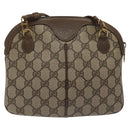 GUCCI GG Supreme Web Sherry Line Bag PVC Beige Gold 904 02 047 Auth BA2977-3